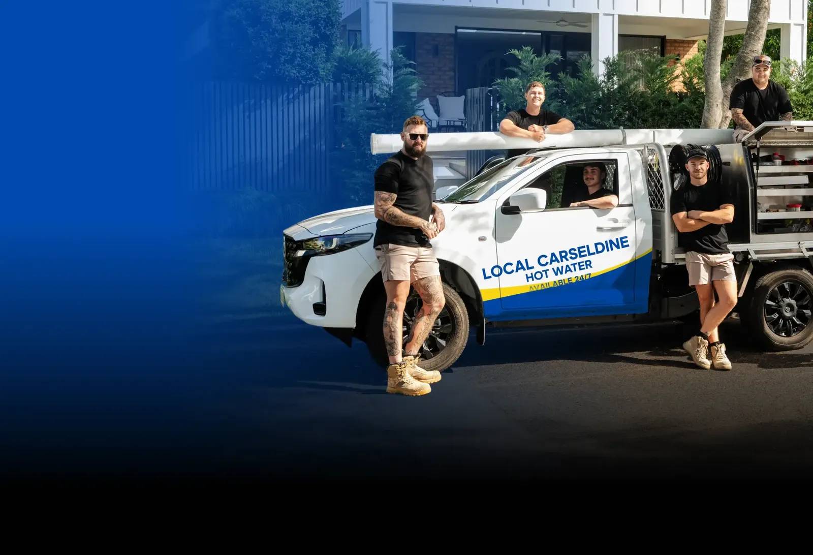 Local Carseldine Hot Water team with the ute